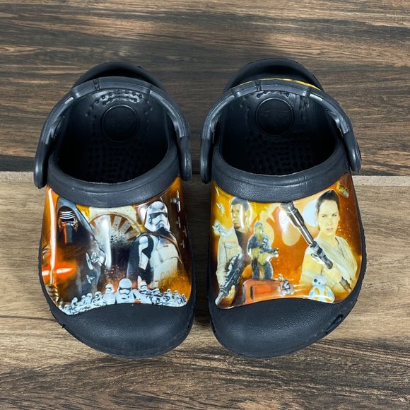 CROCS Classic Star Wars Clog Toddler Boys Size c4/5 Shoes Black Comfort Slip Ons - Picture 10 of 12